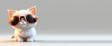 Cute cat with sunglasses on